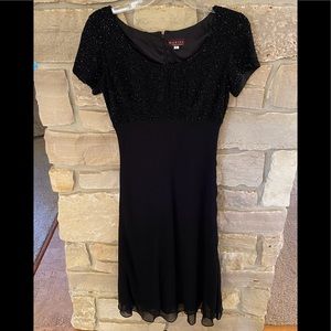 Beaded Black MARINA by Marina Bresler Dress Size 8